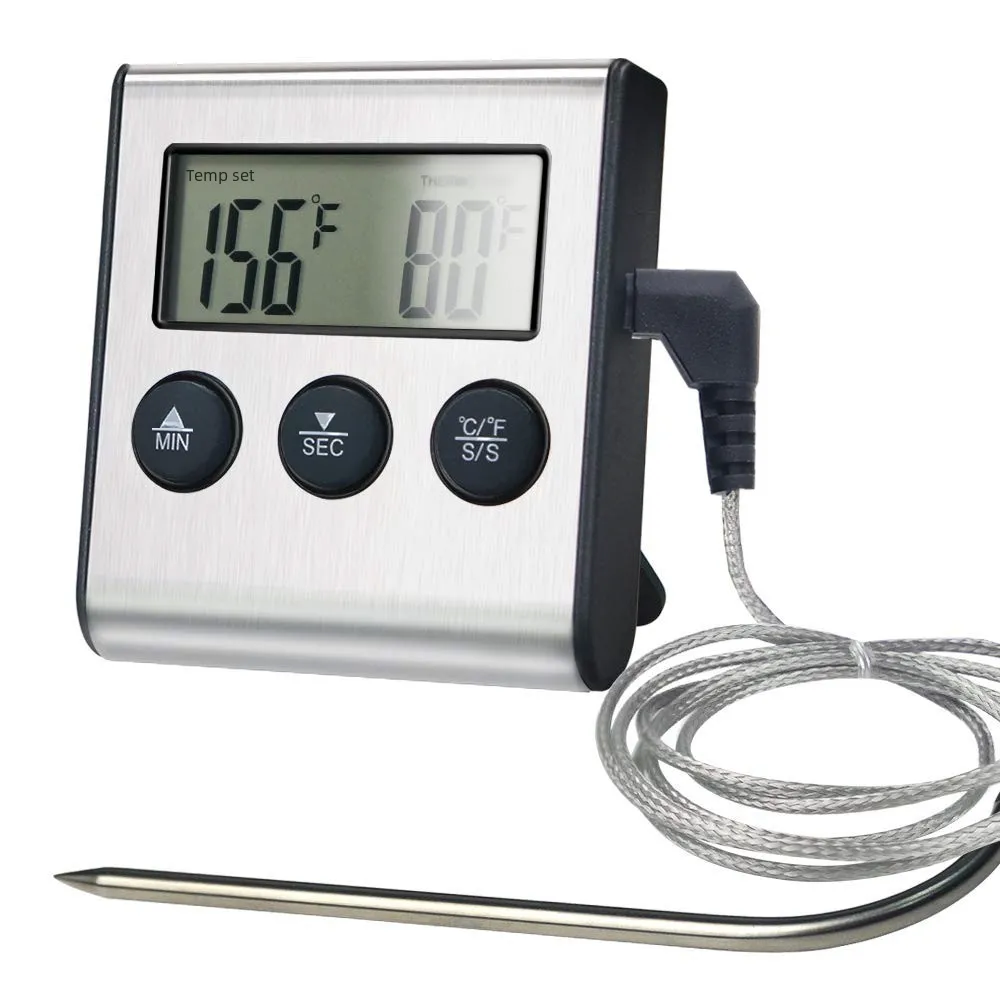 Lot De 2 Thermomètres De Cuisine Numériques – Sonde Longue 5 Pouces, Plage -50°C à 300°C – Pour Viande, Barbecue, Pâtisserie