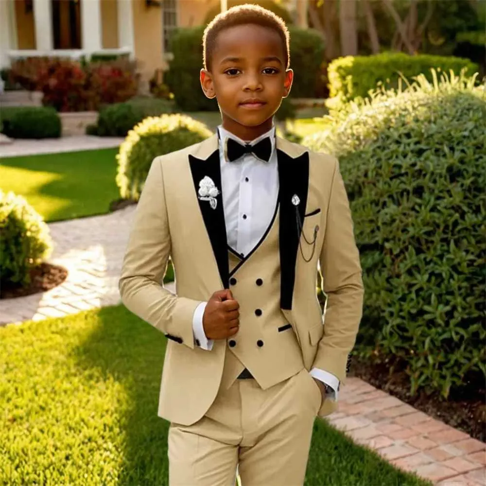 Boys Suits Slim Fit Toddler Tuxedo Suit Set For Teen Boys