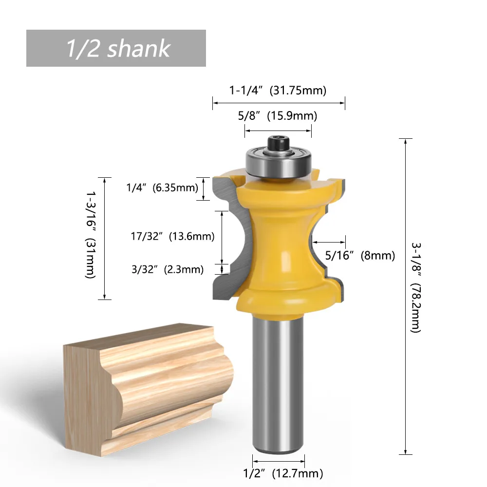 Premium Woodworking Router Bits Set: Concave Nose & Arc Type Knives ...