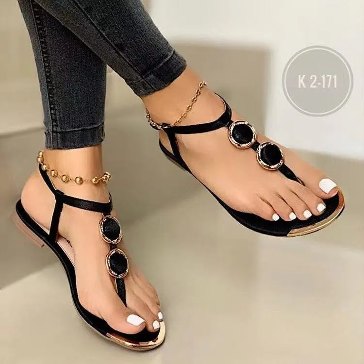 Metal Decoration Women\u0026#039;s Summer sandals for women - Fashionable,  Casual, and Perfect for Beach and Outdoor Activities - Available in Big  Sizes - 2023 Collection