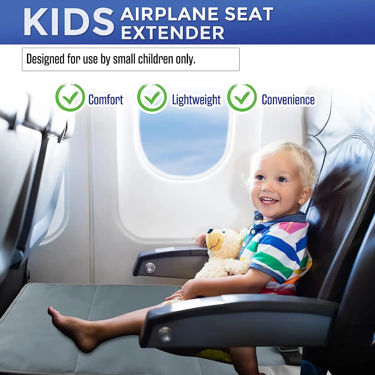 Airplane seat extender clearance