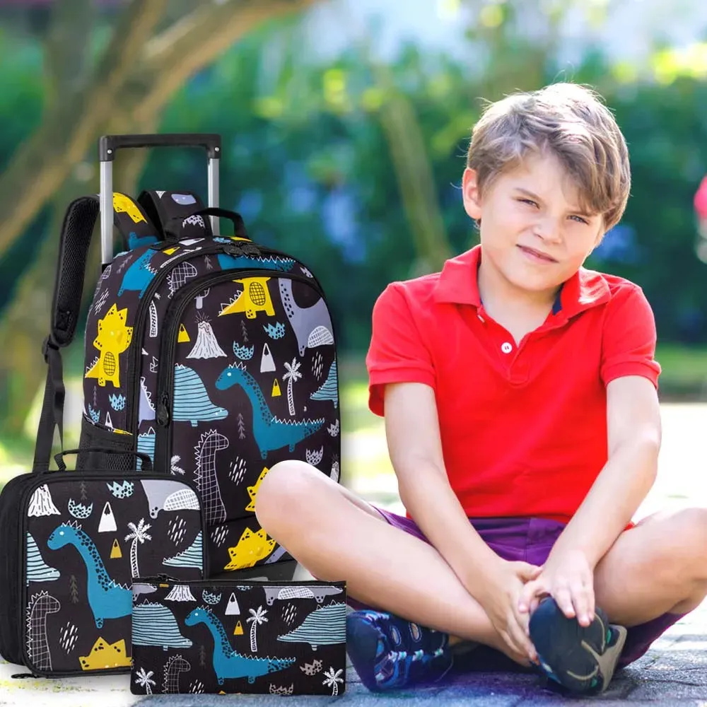 Kids Rolling Backpack with Wheels and Lunch Bag, Dinosaur Design, 18 13 in from Dhgate Backpacks - price 84.68 Kids Rolling Backpack with Wheels and Lunch Bag, Dinosaur Design, 18 13 in from Dhgate Backpacks - price 84.68