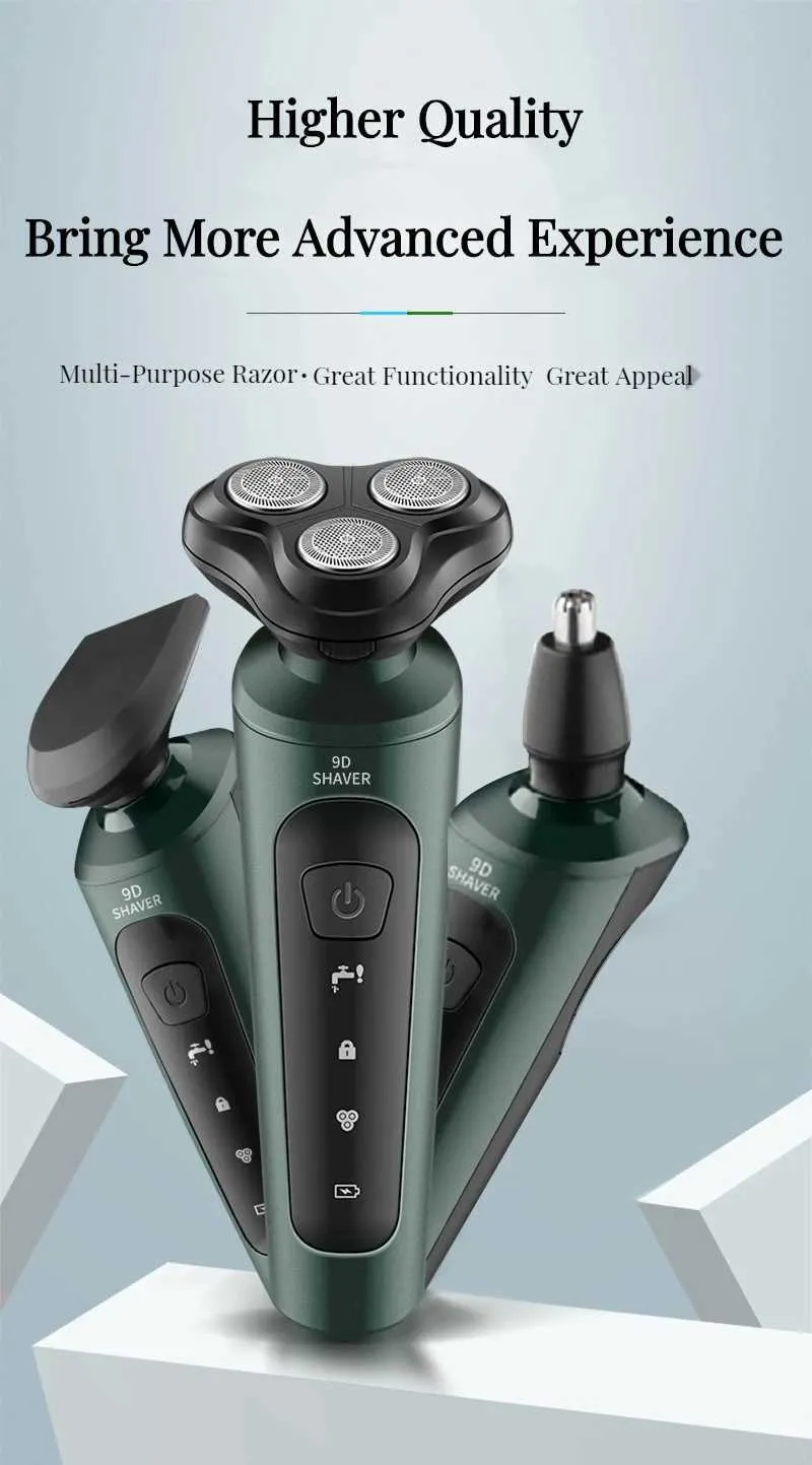Premium Rechargeable Electric Razor for Men: Wet & Dry Shaving, Beard ...