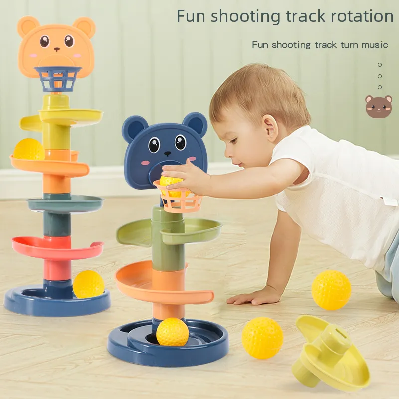 DHgate.com:Multicolor Plastic Fun Track Rolling Ball Drop Stacking ...