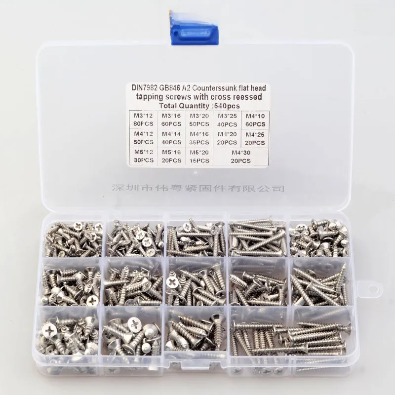 DHgate.com:540Pcs GB846 Cross Countersunk Head Tapping