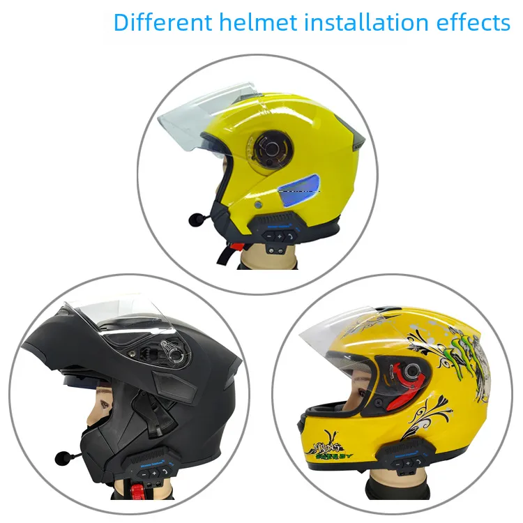 bluetooth motorcycle helmet mustarrd Martian 6 Riders intercom & 1000 Meter Communication: HM_BFULLFACE LENS DESIGN Motorcycle Helmet Bluetooth Headsets Wireless...