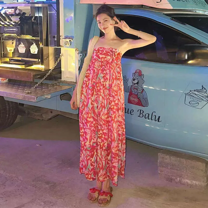 chinese dress ladies Real Style Women's Dress Summer Short Sleeve Cool Long 100% Cotton Cotton Casual Stylish Simple Loose Straight Cut and Sewn