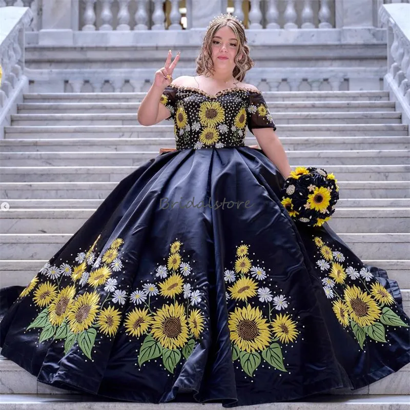 Mexican Themed Quince Dresses Black Mexican Style Mexican Sweet 15 Dresses  Rosa Pastel Flores