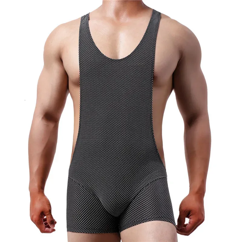 Buy Qiati Mens Athletic Supporters Breathable Wrestling Boxers One Piece Bodywear Jumpsuit Underwear Singlet Basic Layer Leotard