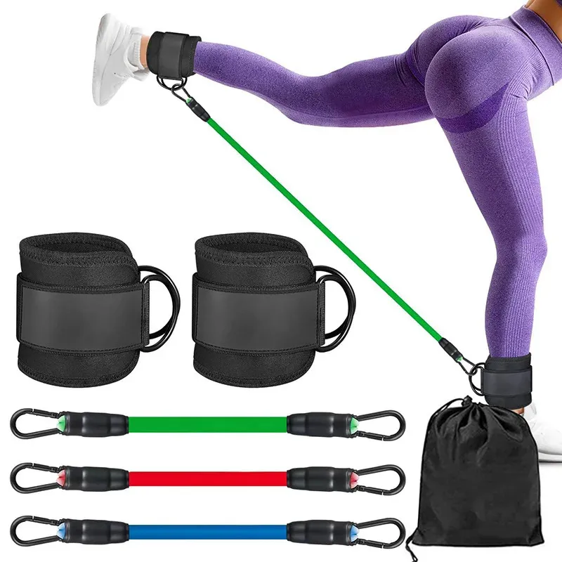 Gym Rubber Pull Rope Resistance Band for Leg and Core Strength Training ...