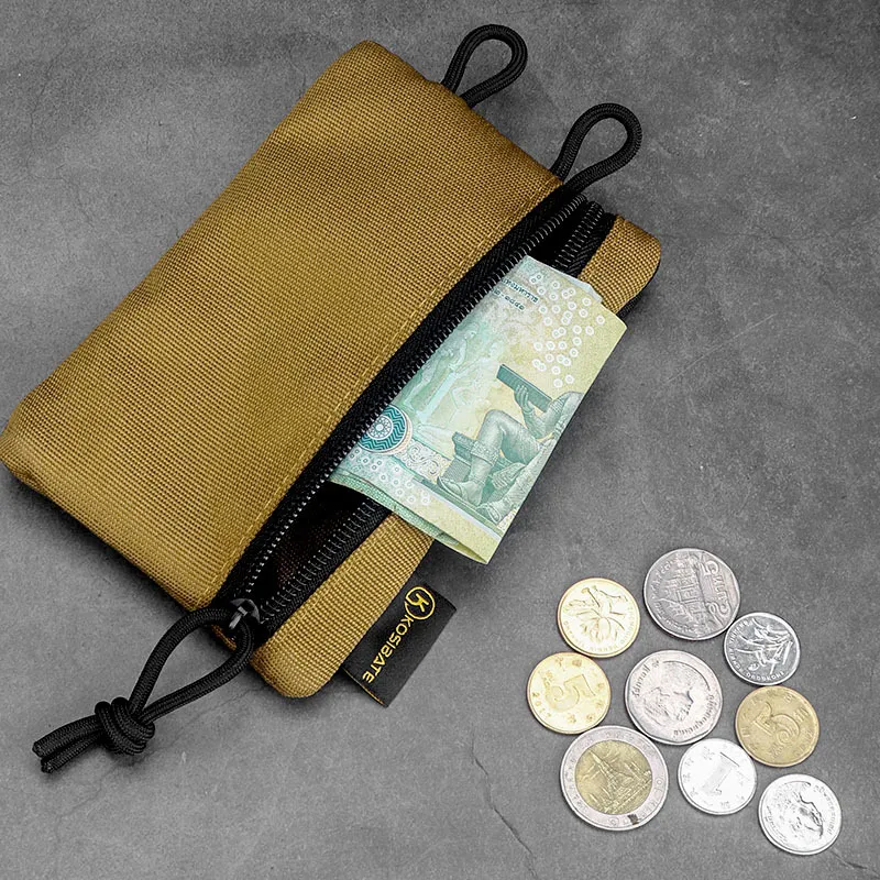 Men Tactical EDC Molle Pouches Mini Wallet Card Holder With Key Belt ...