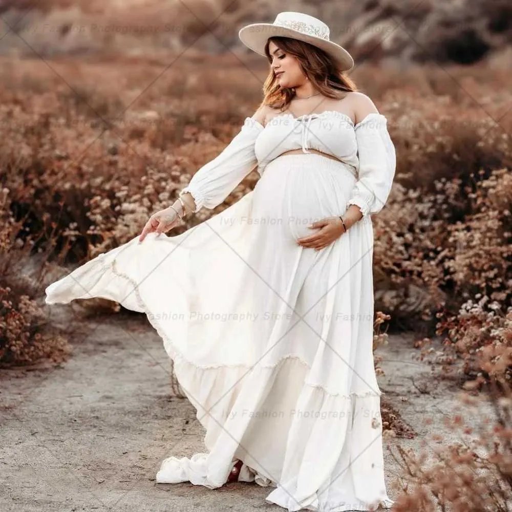 Maternity Dress Linen Cotton Off Shoulder Peter Pan Collar Ruffles Bohemian  Style Loose Fitting Skirt from Dhgate Maternity Dresses - price 122.48