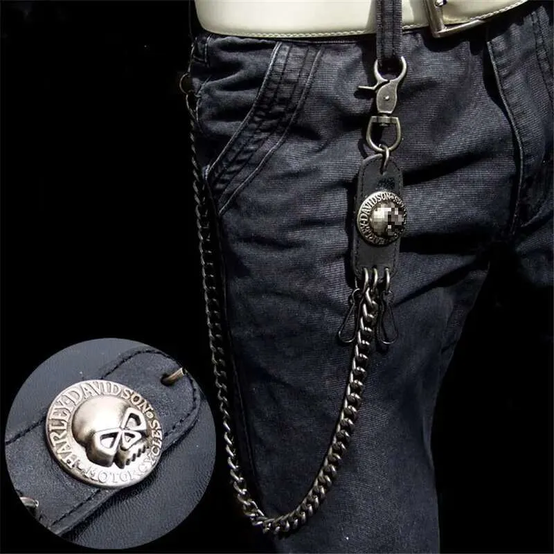 DHgate.com:Mens Black Leather Long Wallet Chain, Chunky