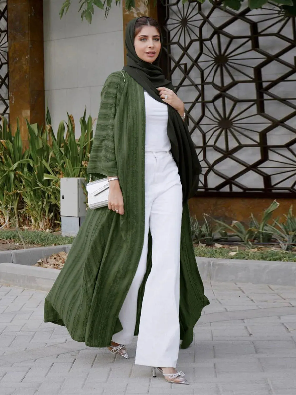 Colors Ramadan Eid Djellaba Abaya Dubai Long Sleeve Muslim Dress