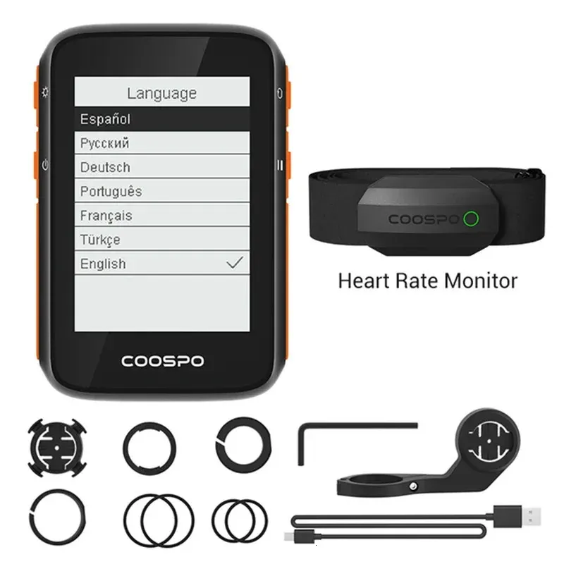 Ordinateur De Vélo GPS COOSPO – Écran LCD 2,4 Pouces – Sans Fil Et Bluetooth – Capteurs GPS – Neuf