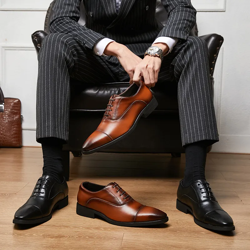 Premium Leather Elevator Dress Shoes: 5CM Height Increase  display picture 1