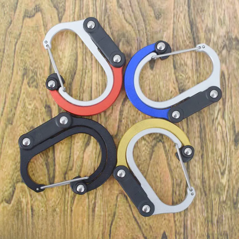 Shenzhen factory new D-type aluminum alloy mountaineering buckle multi-purpose hanging buckle outdoor travel free quick hanging key chain- Picture 3 Of 5