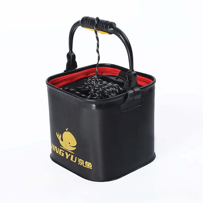 Folding Bait Bucket with Lid: Portable EVA Fishing Bucket - Collapsible Tackle Box Organizer for Fishing Supplies (5 Gallon/19L) Folding Bait Bucket with Lid: Portable EVA Fishing Bucket - Collapsible Tackle Box Organizer for Fishing Supplies (5 Gallon/19L)