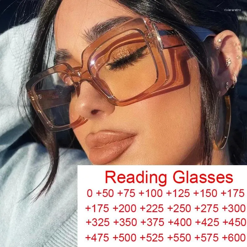 Save Big on Bulk Women's Square Prescription Glasses Sunglasses Sexy Square  Brown Reading Glasses Woman Fashion Brand Oversized Frame Men's