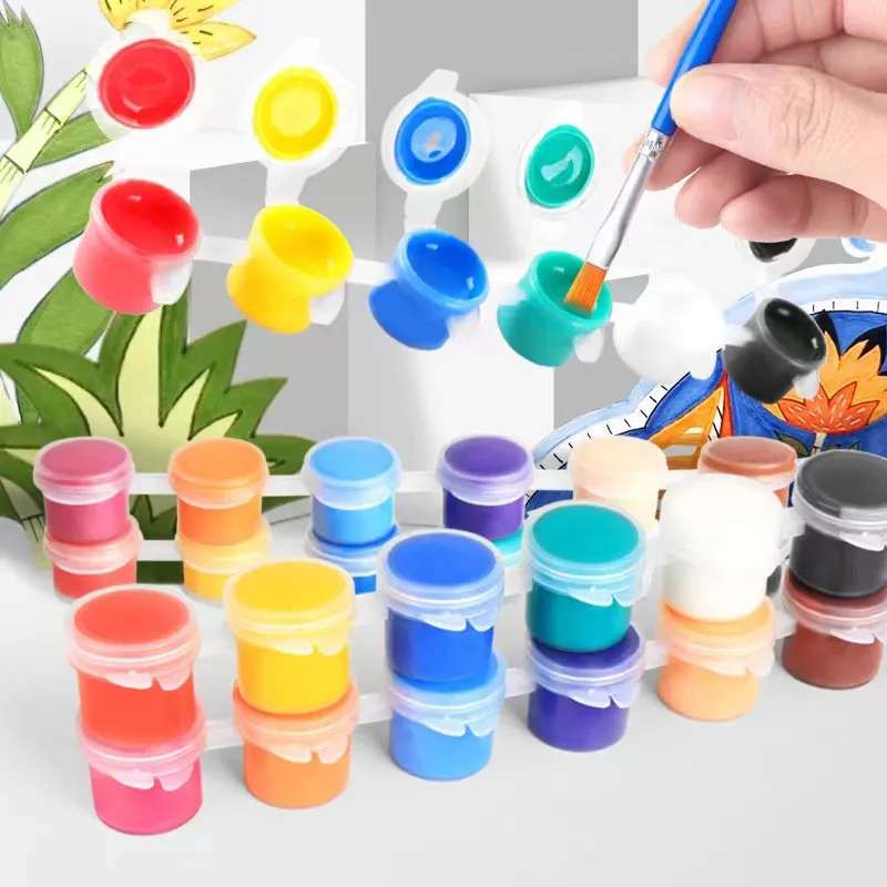 Aazon.co: 12 Ini Acrylic Paint Set, Washable, 8 Vivid Colors
