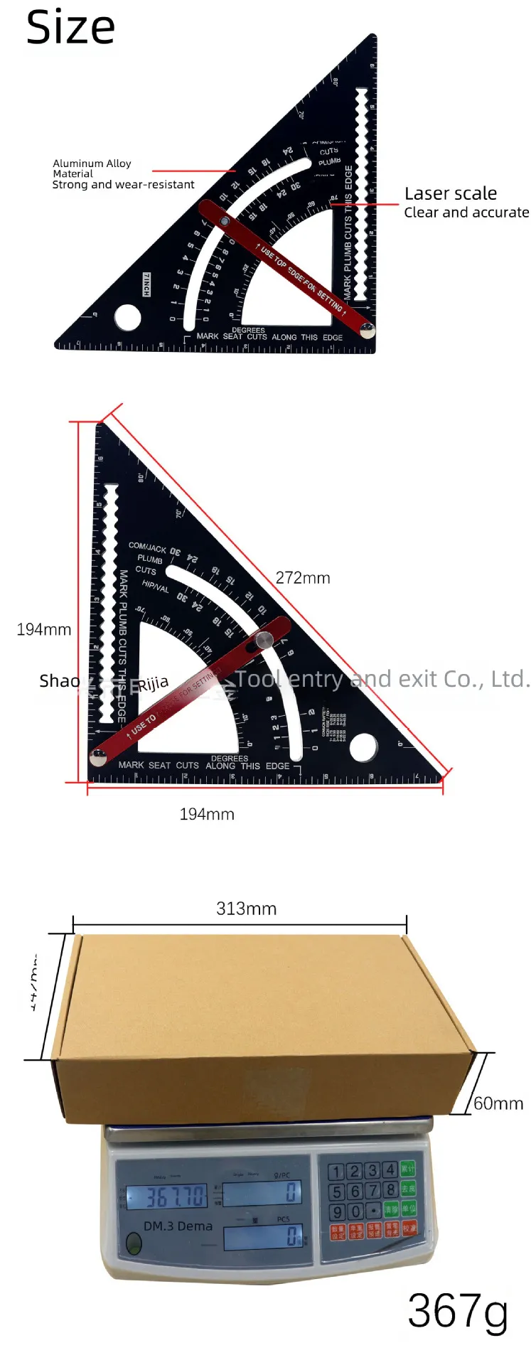 DHgate.com:Metric Inch Aluminum Alloy Triangular Ruler with High ...