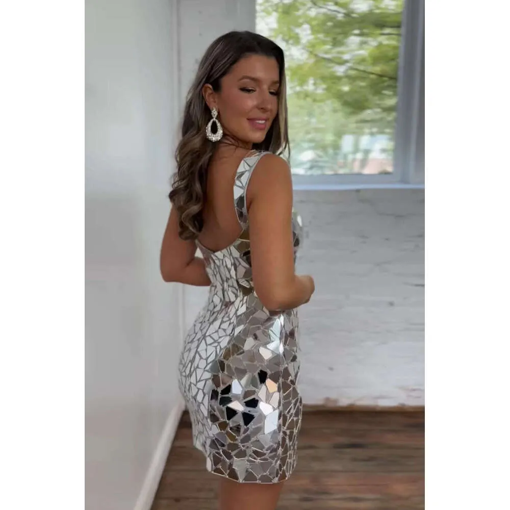Short Rhinestone Prom Dress with Square Neckline and Sweep Train Sequined  Mini Ball Gown from Dhgate Prom Dresses - price 698.61