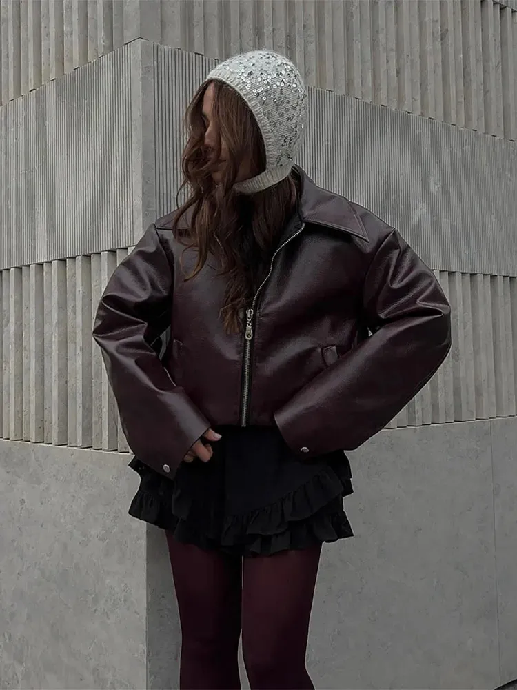 DHgate.com:Vintage Style Leather Female Jacket - Double