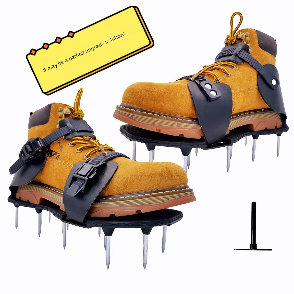 Lawn Aerator Shoes With Dual Straps On Instep For Effectively Aerating Lawn Soil Aerator Lawn Tool One Size Fits Pre Assembled Heavy Duty Spiked Sandals Yard Pat