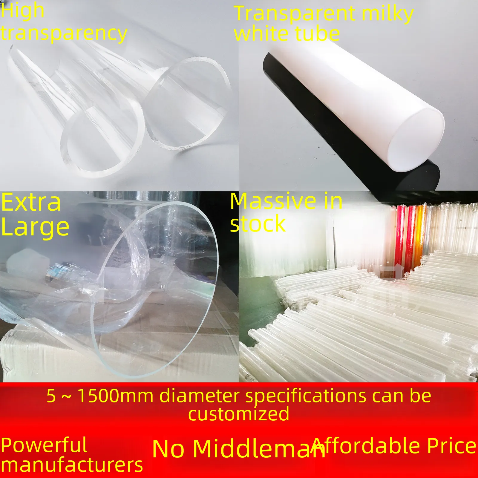 Translucent Tubes DHgate.com:Acrylic Tubes: High-Quality Transparent Plexiglass in Milk ...