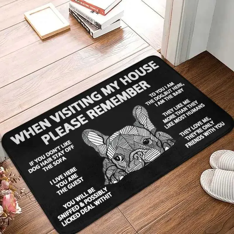 Custom French Bulldog Doormat Mat Anti Slip Frenchie Dog Bath - Main Image