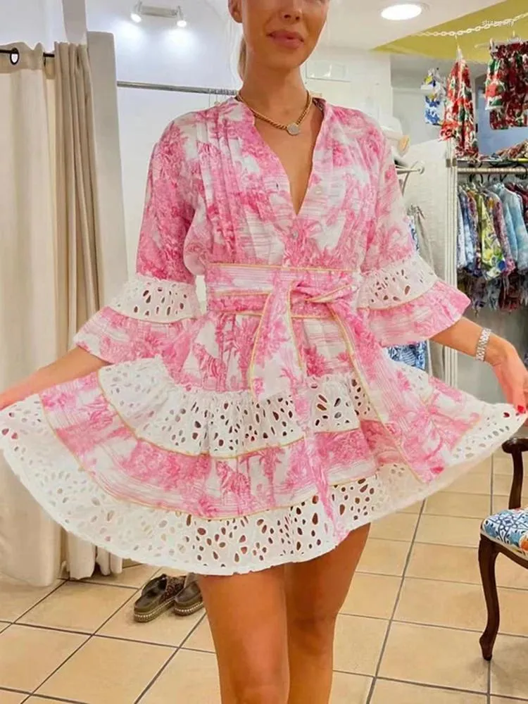 Bohemian Cotton A-Line Dress for Women with Stand Collar, Short Flutter  Sleeves, Empire Waist, and Floor-Length Woven Fabric from Dhgate Urban Sexy  Dresses - price 76.45