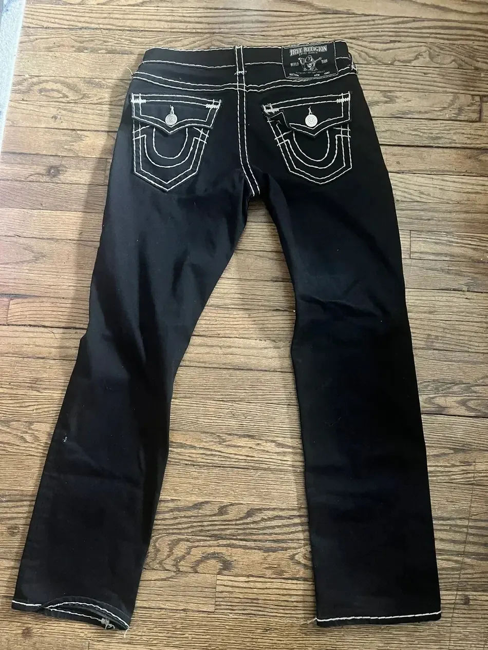 Wide Leg Jeans Womens Jeans With Thick White Stitching True