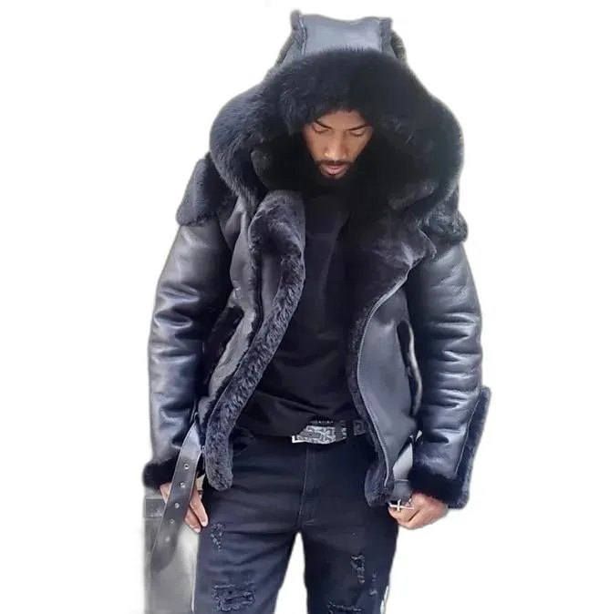 Risparmia alla grande su Giacche Di Cappotti Da Uomo Da Uomo Giacca Da Uomo  Invernale: Pelliccia Di Pelliccia Di Pelle Di Pelle Di Pecora, Bombardiere  - Main Image