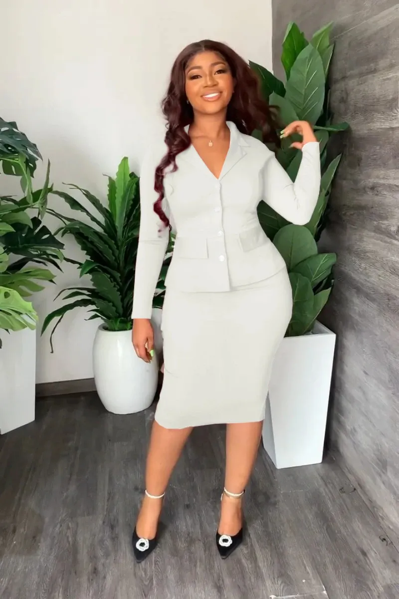 Salia De Blazer De Duas Peças De Outono Feminina Roupas De Trabalho Sexy De  Escritório, Tampo De Seio Único, Design De Ajuste Esbelto De $155,2 | DHgate, image size:800x1200