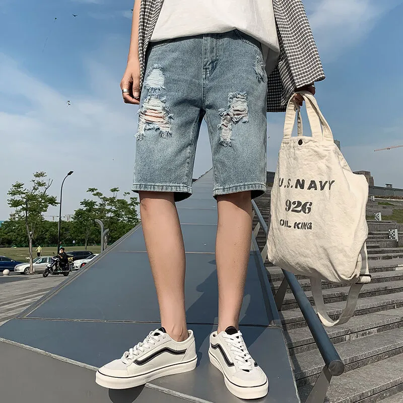 Casual Denim Jeans Shorts for Men Ripped Style, Summer Shop Now!