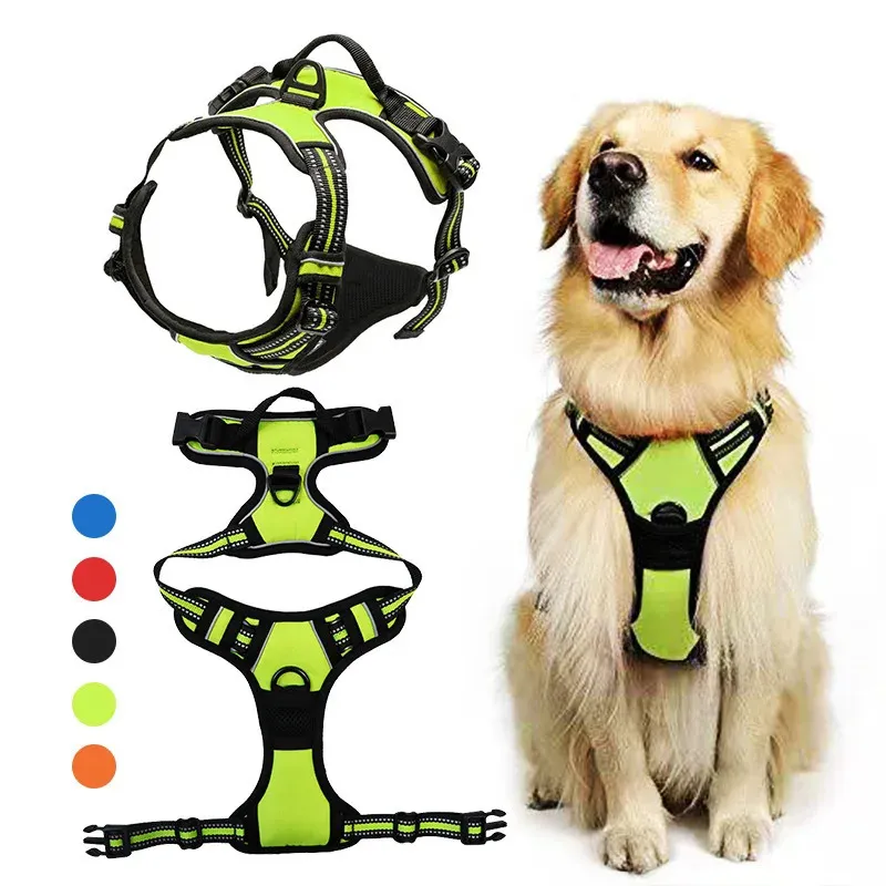 Reflective LED Dog Harness Vest Adjustable Breathable Safe Pet