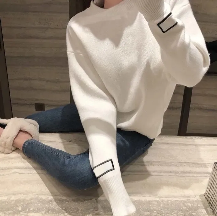 Women s Oversize Knit Pullover Stylish Embroidered C Letter Sweaters Dress for 2024