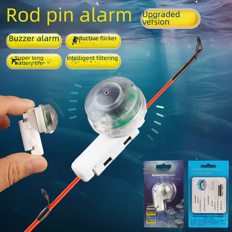 electronic fishing pole alarm Rod Bite – Buzzer with Bright LED Indicator Universal Electronic Fishing Alarm Sea
