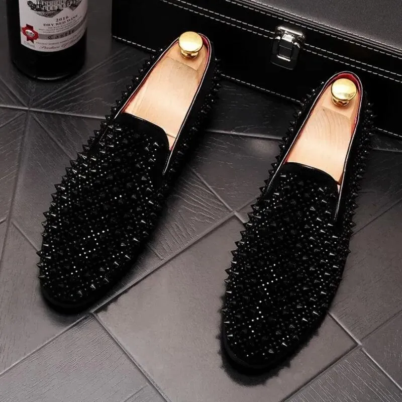 Men\'s Black Fur Slip-On Shoes Men main image 3