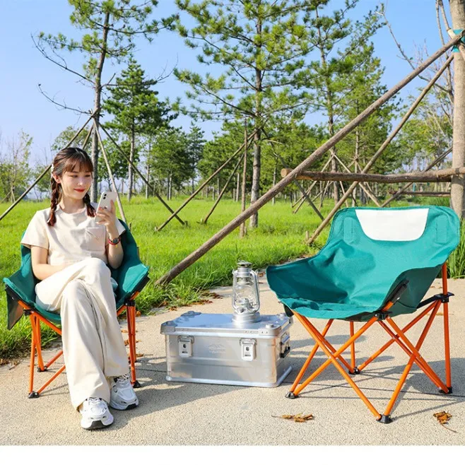 Folding Moon Chair Portable Beach Chair For Outdoor Home Office Comfy Seat Rust Proof Steel Frame From Homemarket11 5.64 DHgate.Com