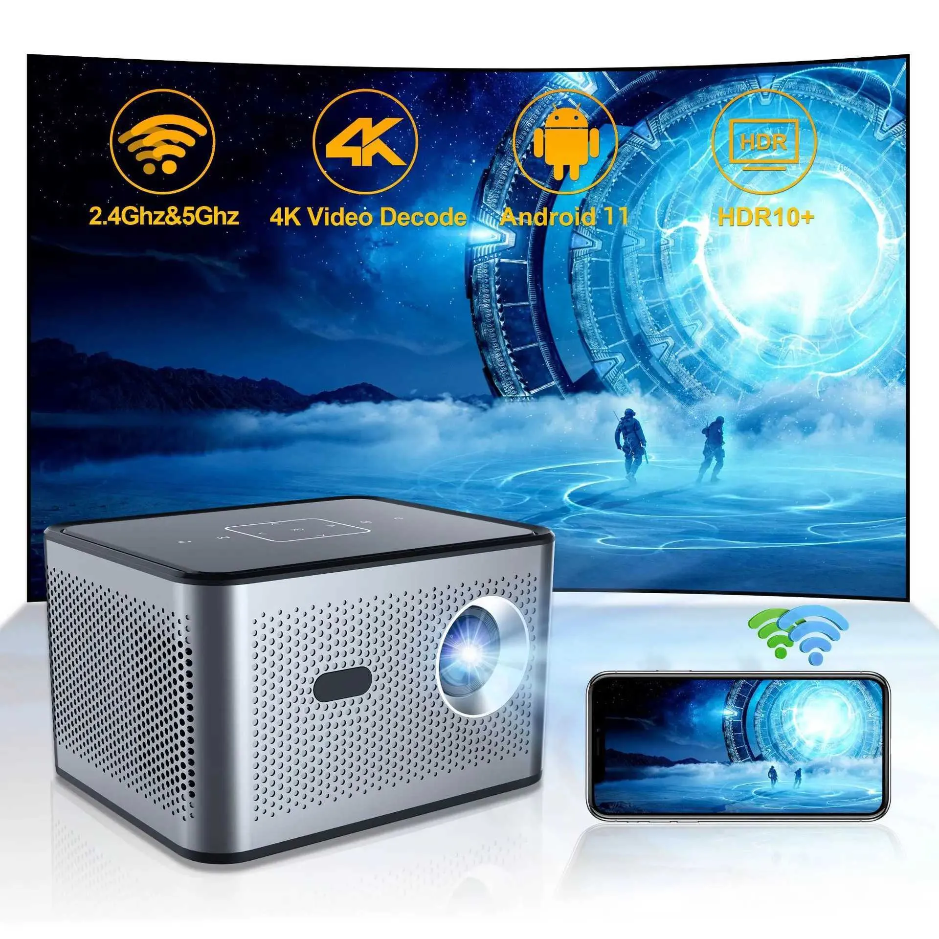 Mini 4K Projector Portable Android 11 Dual WiFi 6 2000 Lumens LCoS Home mini-4k-projector-portable-android-11-dual-wifi-6-2000-lumens-lcos-home