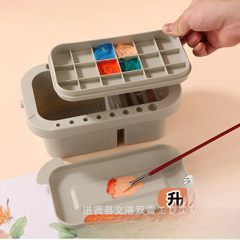 Portable 3-in-1 Artist's Wash Bucket & Palette: Watercolor, Acrylic ...