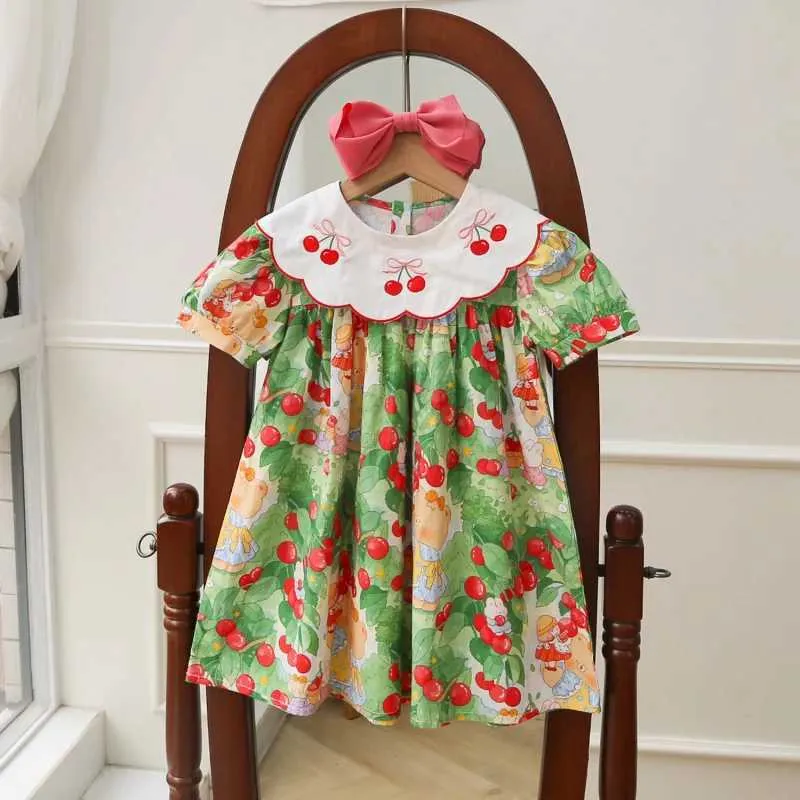 open lace back dress Princess Dress Embroidery Girls Top – Three Bees Company main image 0