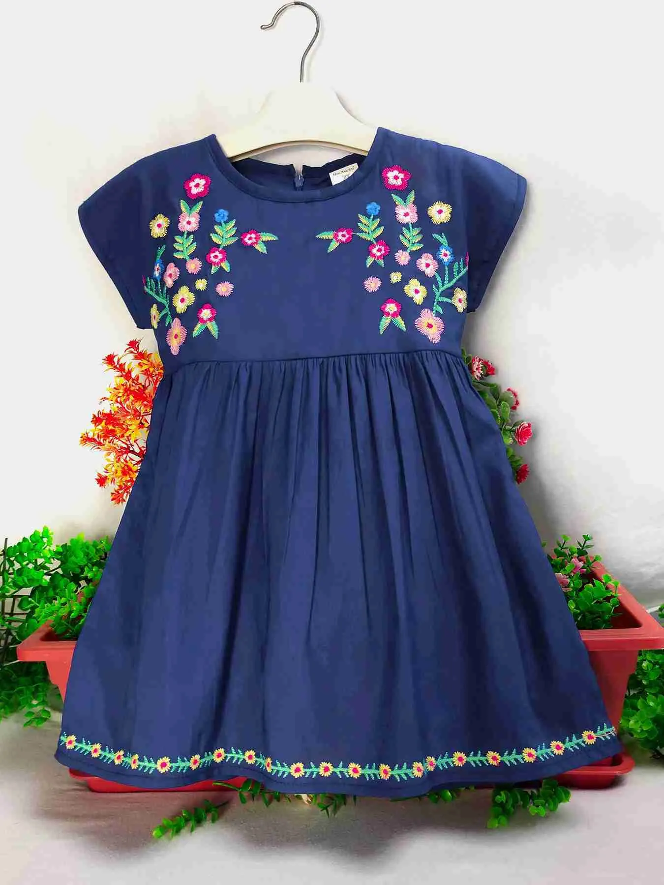XJ240720 Girls Embroidered Floral Cotton Dress ... From Wenxin_pavilion1,  $11.45 | DHgate.Com