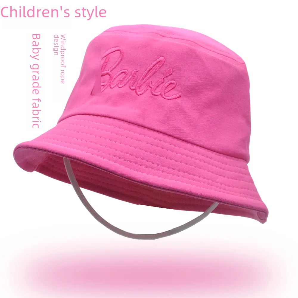 Childrens Beach Hats: Pink Cotton Fisherman Hat Style With