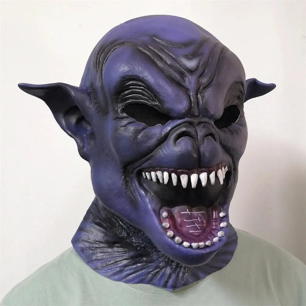 Destroy Lonely Latex Cosplay Mask Beige Adult Halloween Horror