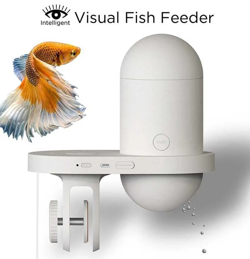 Dog Bowls Feeders New Aquarium Fish Tank Timed Feeder With WiFi Wireless application and 2K High definition Camera for Automatic Fish Feeder Q240718