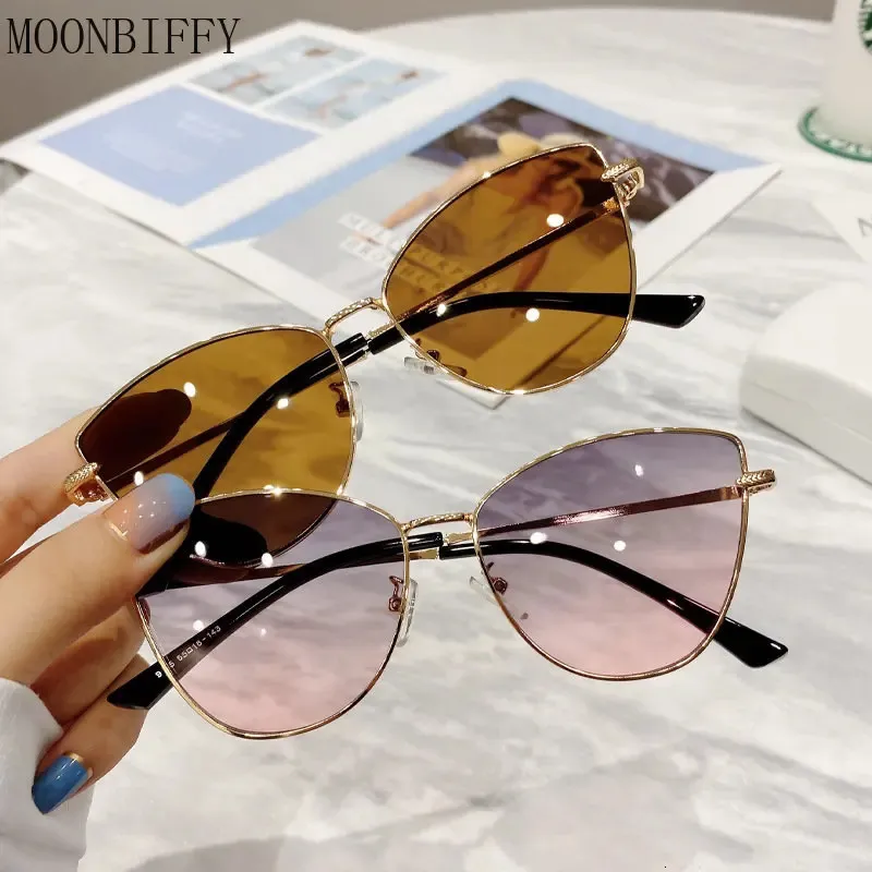 Oversized Cat Eye Sunglasses Women - Vintage Square Sun  display picture 1