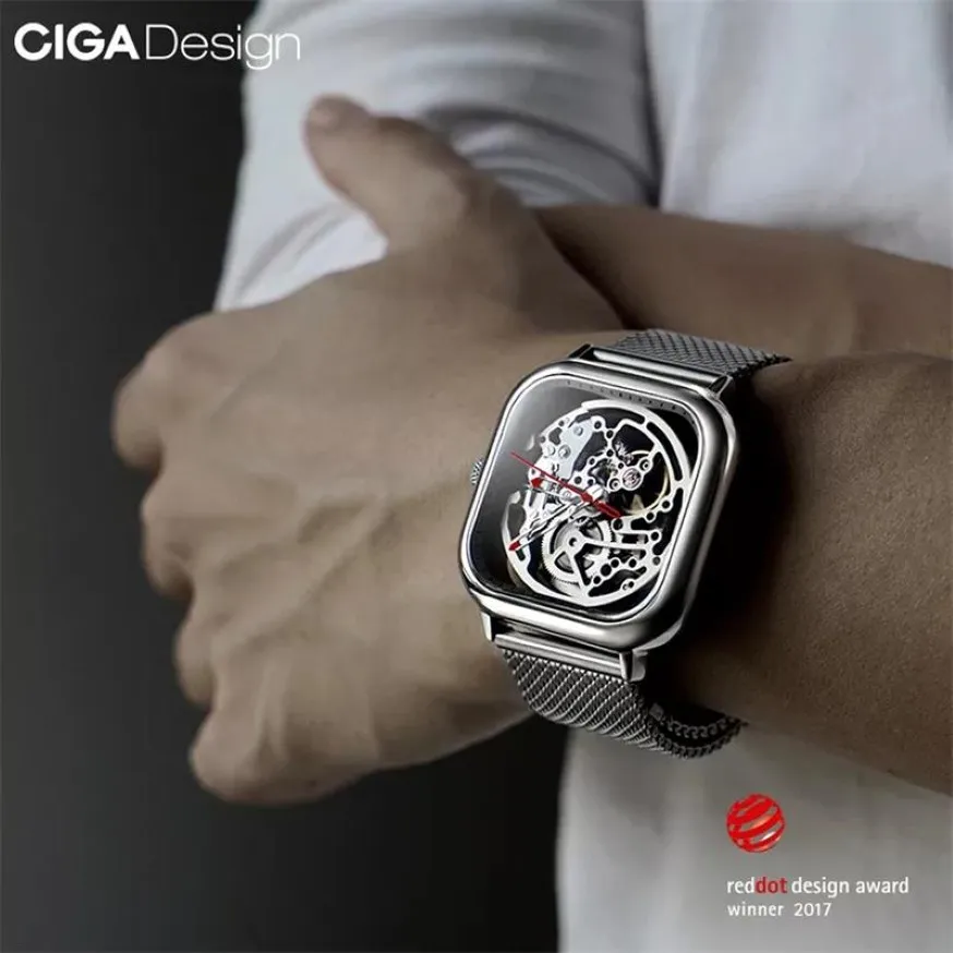 Xiaomi Youpin Ciga Design Watch Automatic Hollowing Mechanical Watch Square Square Mechanical Watches Cyx C7 3002455 262J 5 262 DHgate