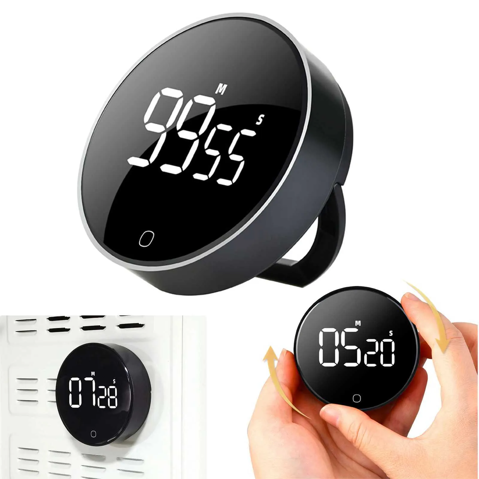 Digital Kitchen Timer - LED Rotary Countdown Timer with USB Charging ...